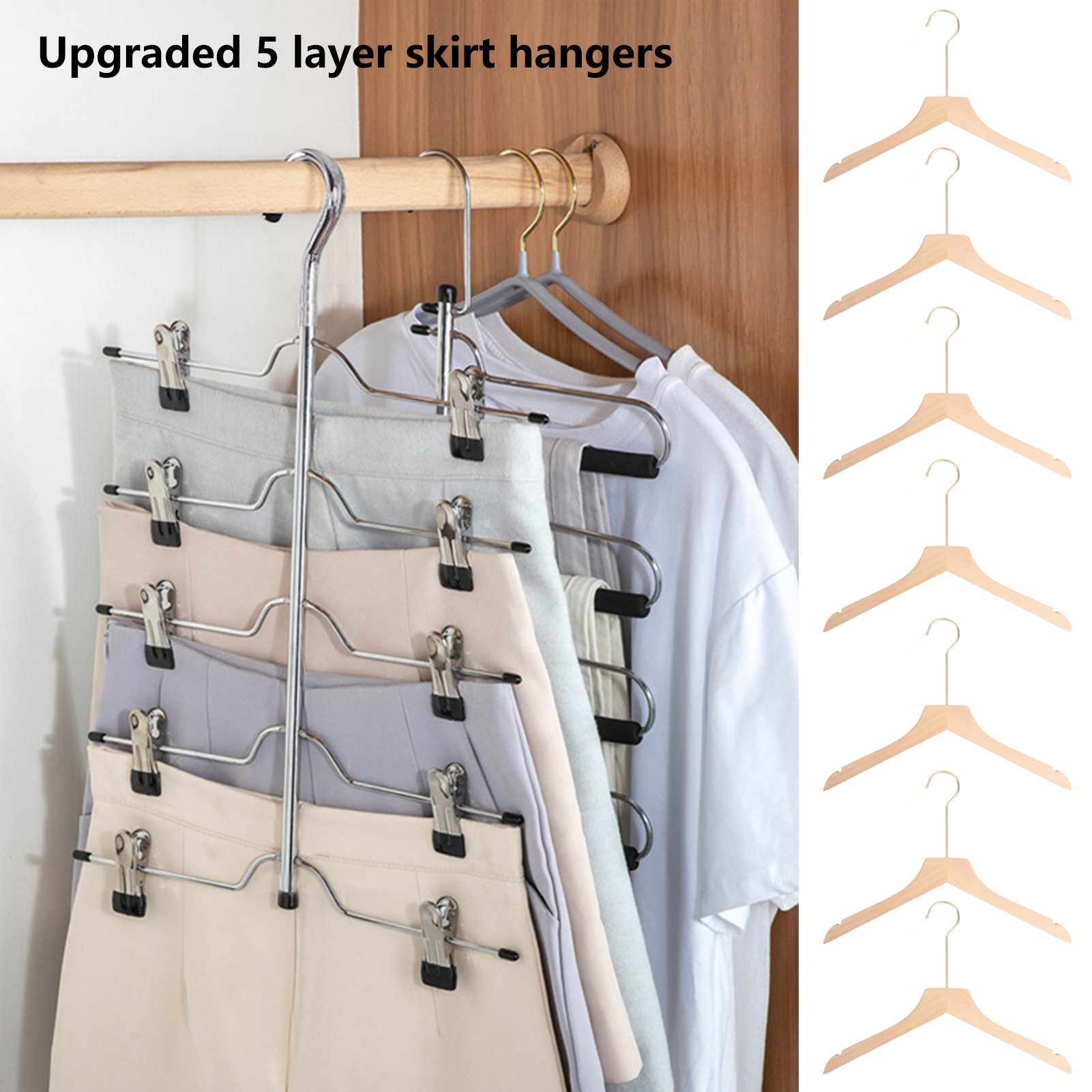 Cicilin Lot De 10 Cintres Pour Pantalons Avec Clips En